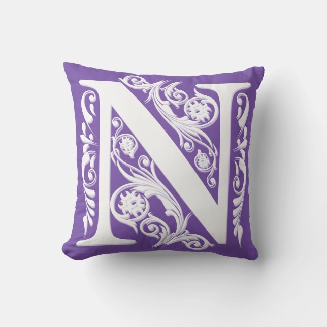 N Monogramme initiale - Coussin (Recto)