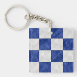 N November Waterverf Nautical Signal Flag Sleutelhanger