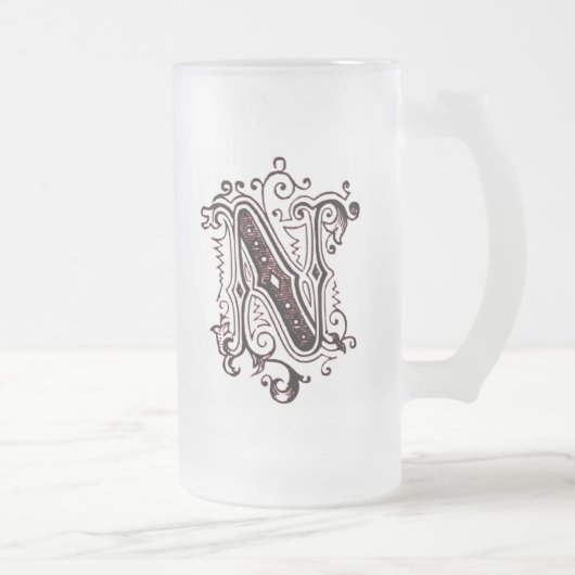 "N" ornemental vintage - Mug (Droit)