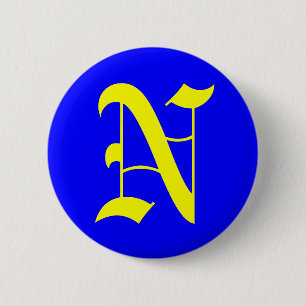 N - OUD ENGELS RONDE BUTTON 5,7 CM