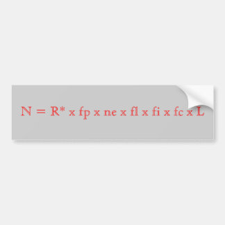 N = R* x fp x ne x fl x fi x fc x l Bumpersticker