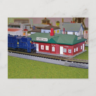 N Scale Model Train Village Briefkaart