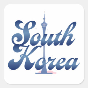 N Seoul Tower Zuid-Korea Vierkante Sticker