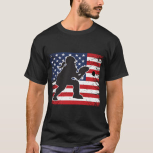 N Softball Catcher Verdrietig US Flag Team T-shirt
