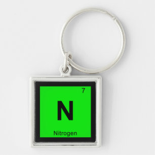 N - Stikstofchemie Periodieke Tabel Symbool Sleutelhanger