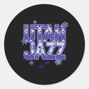 N Utah Jazz Kerstmis Horrortrui Ronde Sticker