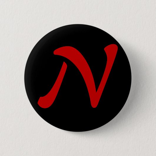 N voor Ninja Ronde Button 5,7 Cm (Voorkant)