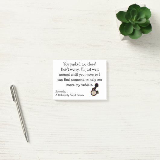 Na afloop te dicht geparkeerd. post-it® notes (Kantoor)