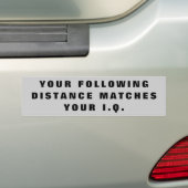 Na Afstand Zelfde als IQ Bumpersticker (Op auto)