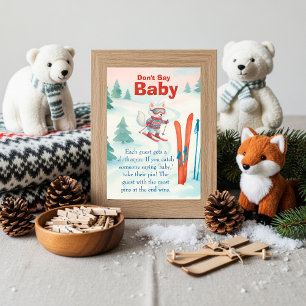 Na Bébé Ski Baby Don't Say Baby Game Sign Kaart