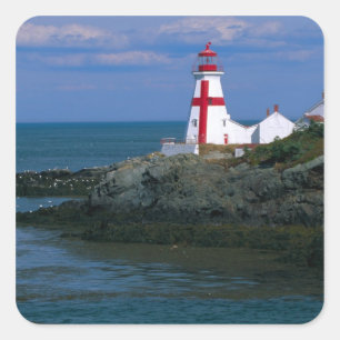 NA, Canada, New Brunswick, Campobello Island. 4 Vierkante Sticker