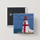 NA, Canada, New Brunswick, Campobello Island. 8 Vierkante Button 5,1 Cm (Voorkant /achterkant)