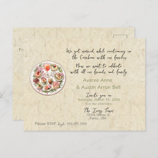 Na ceremonie bruiloft uitnodiging Briefkaart (Voorkant / Achterkant)