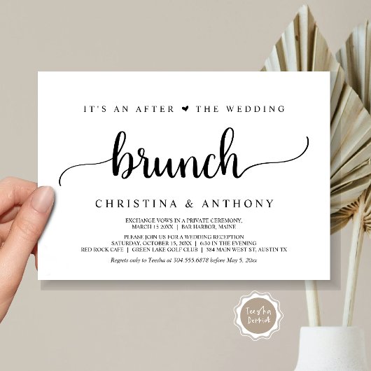 Na de bruiloft brunch, rustieke Elopement Kaart