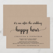Na de bruiloft Happy Hour, Kraft Post bruiloft Kaart (Voorkant / Achterkant)