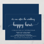 Na de bruiloft Happy Hour, Rustic Elopement Uitnod Kaart (Voorkant / Achterkant)