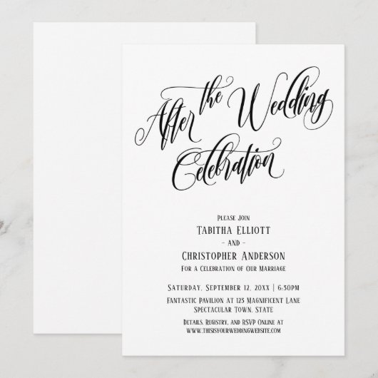 Na de bruiloft Uitgebreid feestscript Kaart (Voorkant / Achterkant)