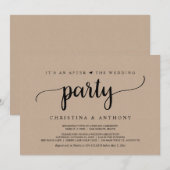 Na de bruiloftfeest, Rustieke Kraft Elopement Kaart (Voorkant / Achterkant)