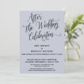 Na de Bruiloftsfeest Elegante Stof Blauw Kaart (Staand voorkant)