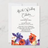 Na de bruiloftsfeest Rode Klaprozen Paarse Irissen Kaart (Voorkant)