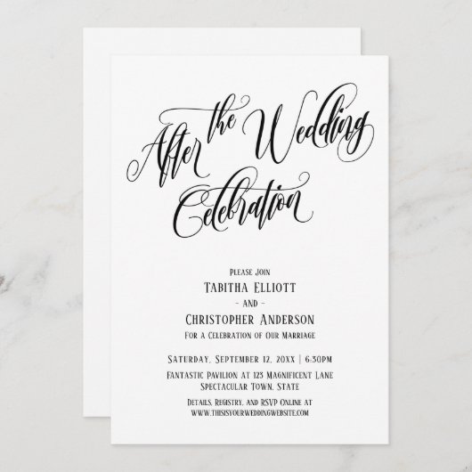 Na de bruiloftsviering Uitgebreid script Kaart (Voorkant / Achterkant)