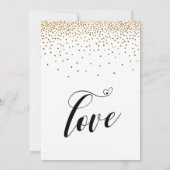 Na de Huwelijksfeest Script Gouden Confetti Kaart (Achterkant)