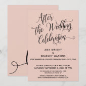 Na de huwelijksfeestdag legant bleekroze kaart (Voorkant / Achterkant)