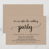 Na de huwelijksplechtig, Rustic Kraft Elopement Kaart (Voorkant / Achterkant)