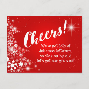 Na de kerstvakantie Potluck Party uitnodiging Briefkaart
