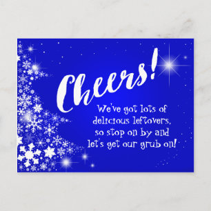Na de kerstvakantie Potluck Party uitnodiging Briefkaart