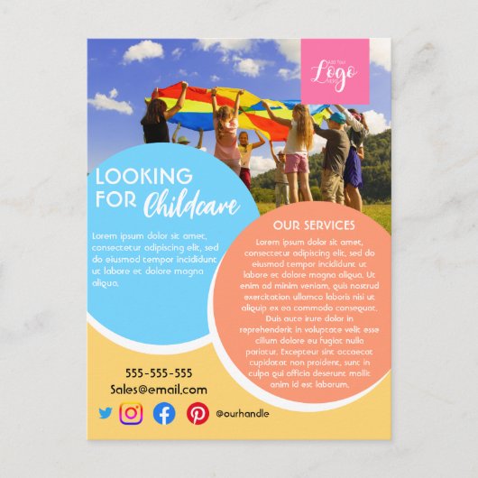 na de kinderopvang van de babysitter overdag briefkaart (Voorkant)