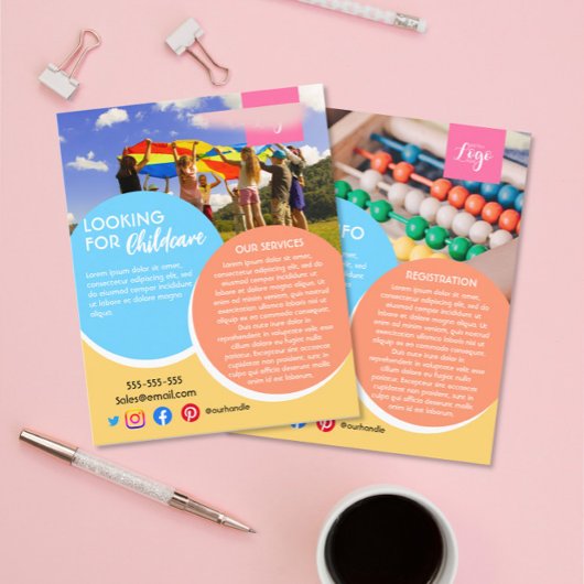 na de kinderopvang van de babysitter overdag flyer