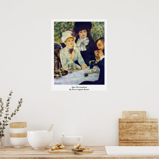 Na de lunch van Pierre-Auguste Renoir Poster (Keuken)