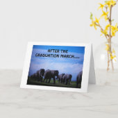 "NA DE MAART VAN HET AFSTUDEREN" ZEGGEN ELEPHANTS KAART (Gele Bloem)