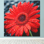 Na de regen Gerbera Daisy realisme Schilderen Canvas Afdruk (Insitu (Houten vloer))