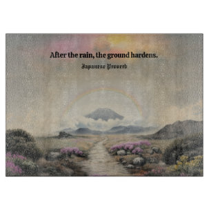 Na de regen (Japanse Waterverf landschapskunst) Snijplank
