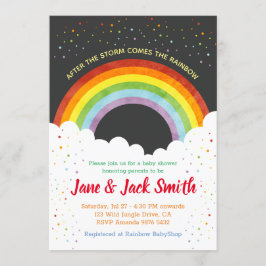 Na de regen komt de regenboog | Baby shower Kaart
