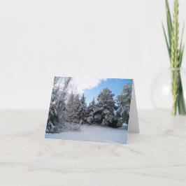 Na de sneeuwstorm is het kerst gevouwen Wenskaart Kaart