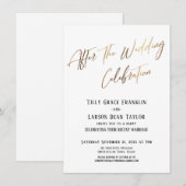 Na de Trouwfeest Eenvoudig Goud Elegant Kaart (Voorkant / Achterkant)