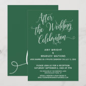 Na de Trouwfeest Eenvoudige Blad Groen Kaart (Voorkant / Achterkant)