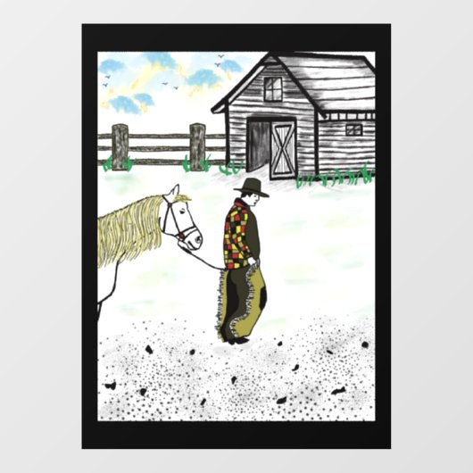 Na een paardenrit raamsticker (Vel)