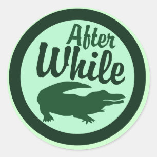 Na een tijdje krokodil ronde sticker