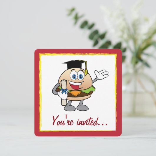 Na het Afstuderen Cook-Out met Cheeseburger Kaart (Staand voorkant)