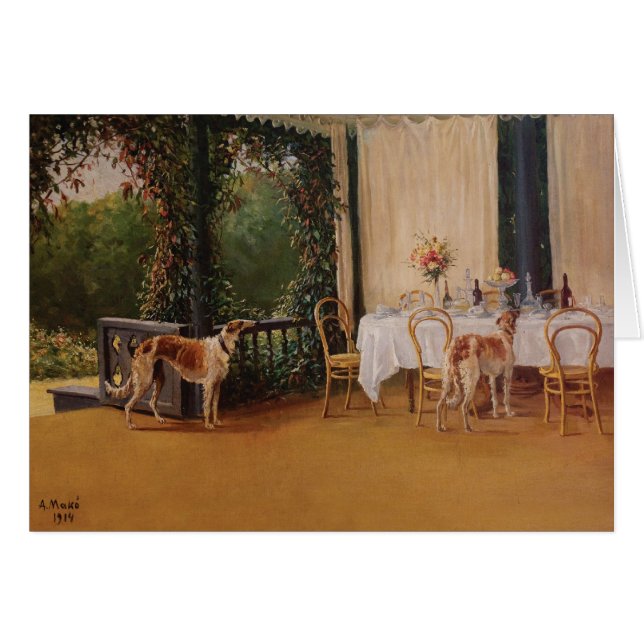 Na het eten Borzoi (Voorkant Horizontaal)