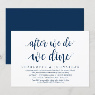 Na het Jawoord, Dineren We, Trouw Elopement Diner  Kaart