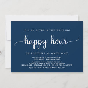 Na het Wedding Happy Hour, Rustic Elopement Uitnod Kaart