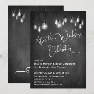 Na huwelijkscelebratie Edison Lights Chalkboard Kaart