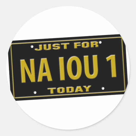 NA IOU 1 RONDE STICKER (Voorkant)