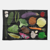 Nā lauʻai zwarte keukenhanddoek (Horizontaal)