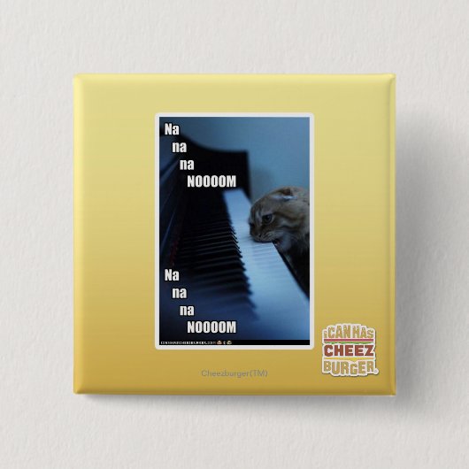 Na na na nooom vierkante button 5,1 cm (Voorkant)